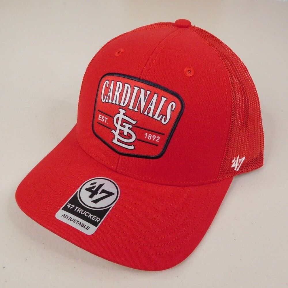 St Louis Cardinals Hat Cap Snapback Red 47 Brand Mesh Trucker Patch MLB Baseball